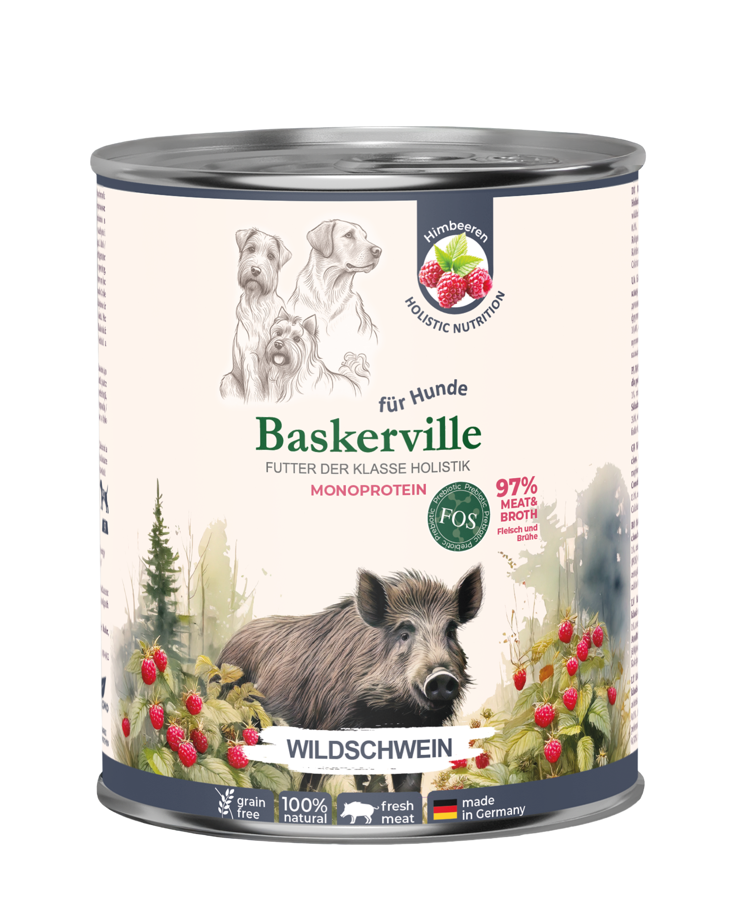 Baskerville (Баскервіль) Дикий кабан вологий монопротеїновий корм для дорослих собак, 800 г - фото 1 Baskerville (Баскервіль) Дикий кабан вологий монопротеїновий корм для дорослих собак, 800 г - фото 1