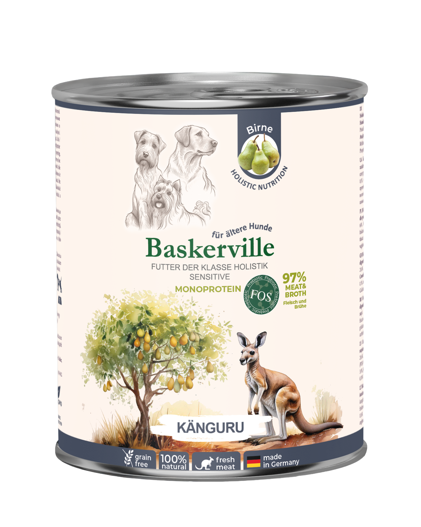 Baskerville (Баскервіль) Monoprotein Кенгуру вологий корм для собак Adult/Sensitive/Senior, 800 г - фото 1