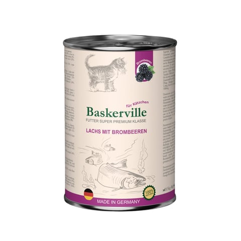 Baskerville (Баскервіль) Лосось з ожиною вологий повнораціонний корм для кошенят 400 г - фото 1