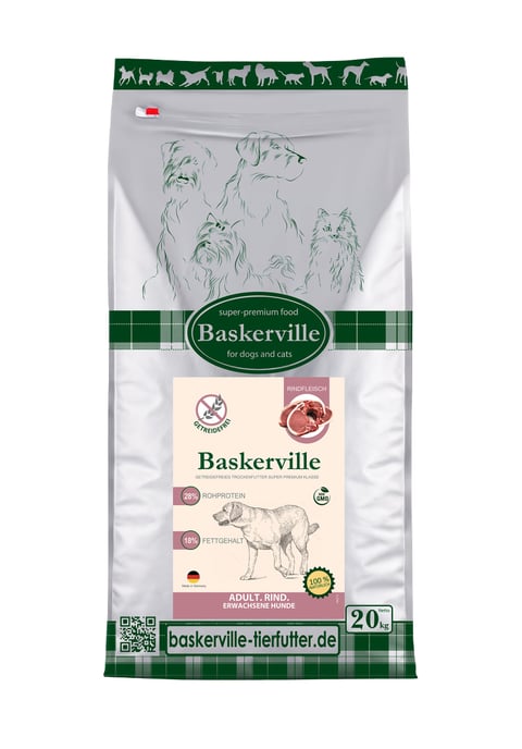 Baskerville (Баскервіль) Adult беззерновий сухий корм з яловичиною для дорослих собак, 7.5 кг - фото 1