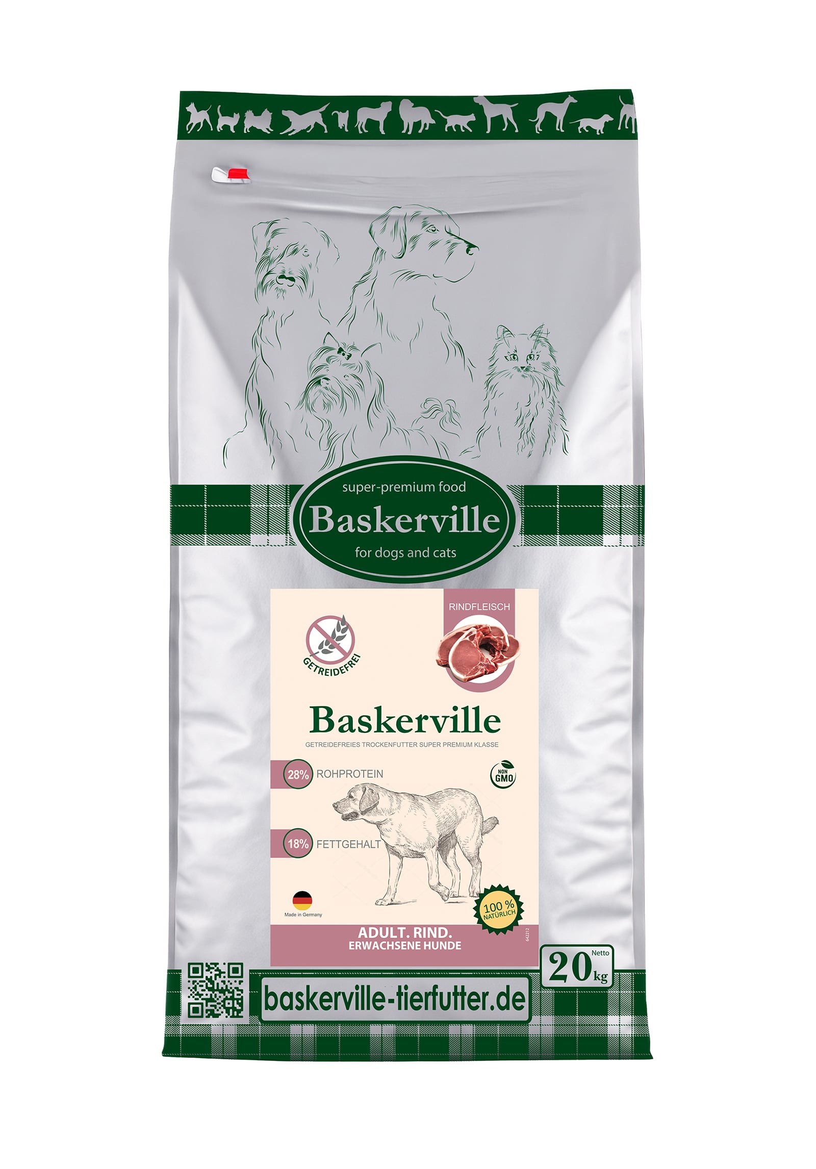 Baskerville (Баскервіль) Adult беззерновий сухий корм з яловичиною для дорослих собак, 7.5 кг - фото 1 Baskerville (Баскервіль) Adult беззерновий сухий корм з яловичиною для дорослих собак, 7.5 кг - фото 1