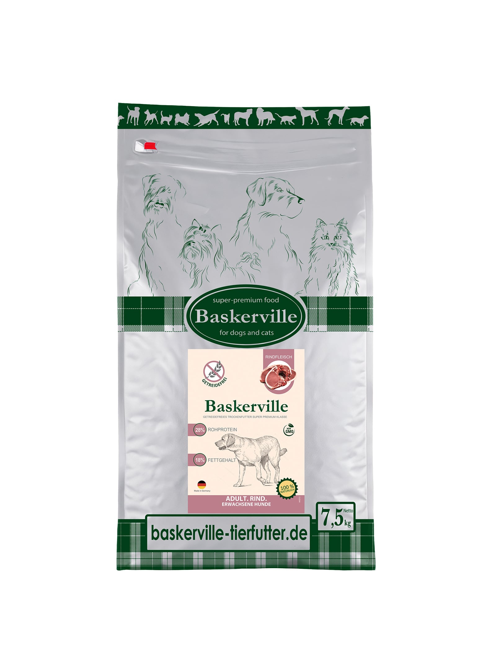 Baskerville (Баскервіль) Adult Яловичина беззерновий сухий корм для дорослих собак, 20 кг - фото 1