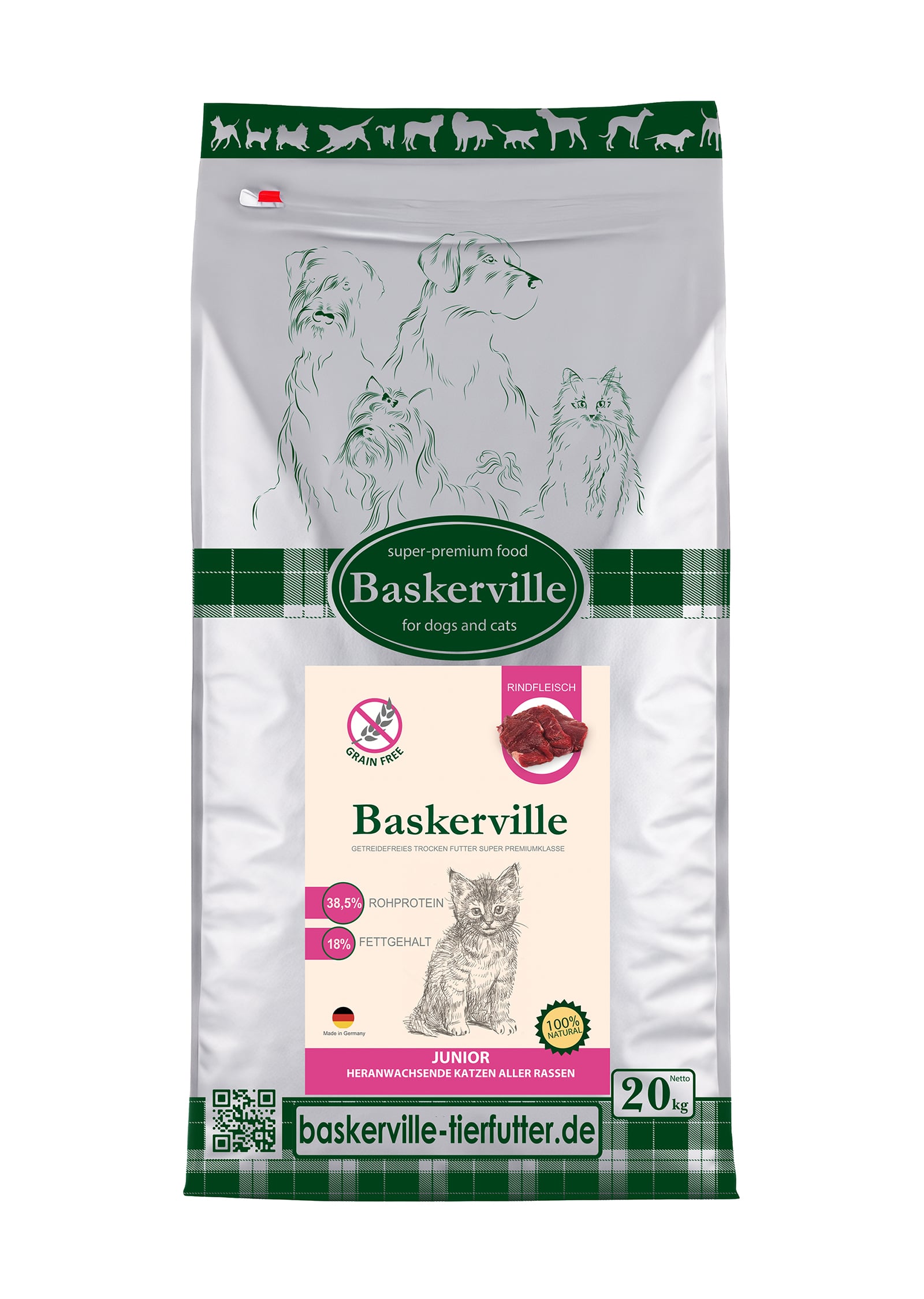 Baskerville (Баскервіль) Junior беззерновий сухий корм для кошенят суперпреміум 20 кг - фото 1 Baskerville (Баскервіль) Junior беззерновий сухий корм для кошенят суперпреміум 20 кг - фото 1