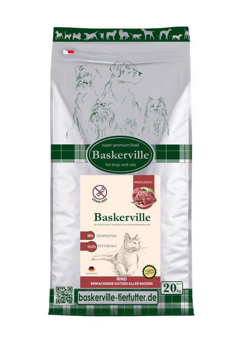 Baskerville (Баскервіль) Яловичина та батат – беззерновий сухий корм для дорослих котів, 20 кг - фото 1 Baskerville (Баскервіль) Яловичина та батат – беззерновий сухий корм для дорослих котів, 20 кг - фото 1