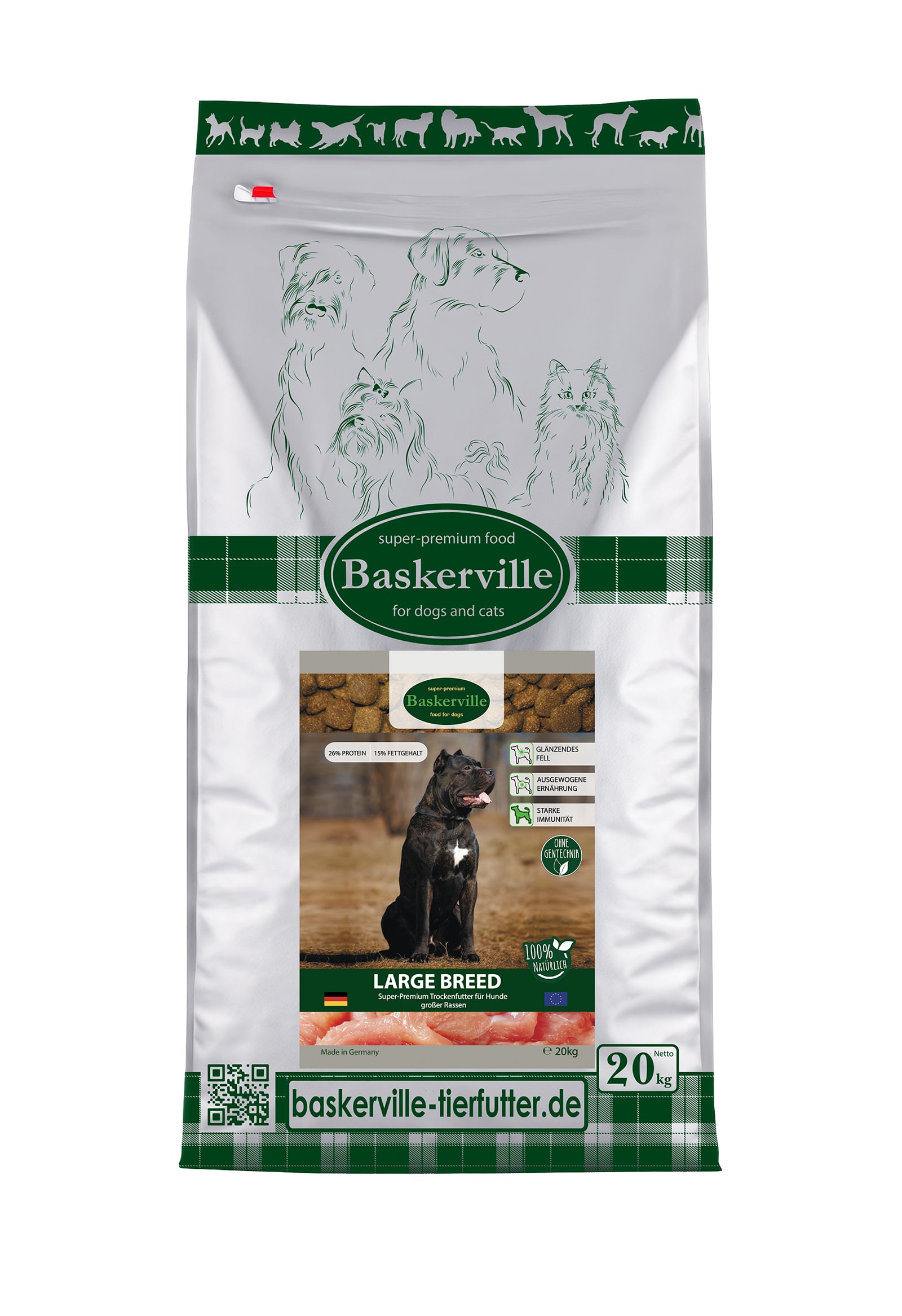 Baskerville (Баскервіль) Adult Large Breed сухий корм для собак великих порід 20 кг - фото 1